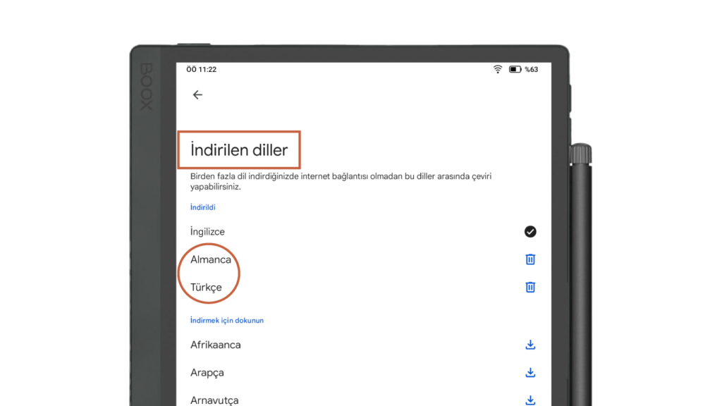 Google Çeviri uygulamasında dil indirme